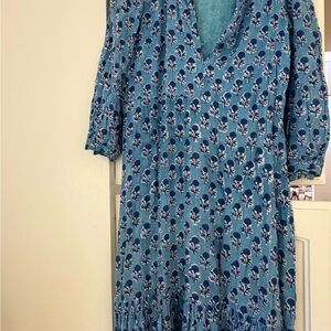 Blue Floral Women's Dress